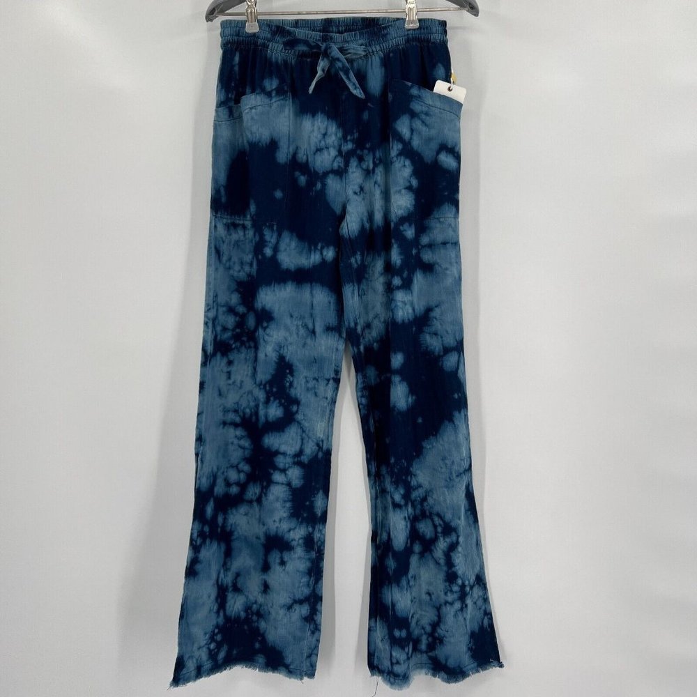 PJ Salvage Almost Famous Chambray Lounge Pant sz S Tie Dye Blue  Wide Leg RYAFP